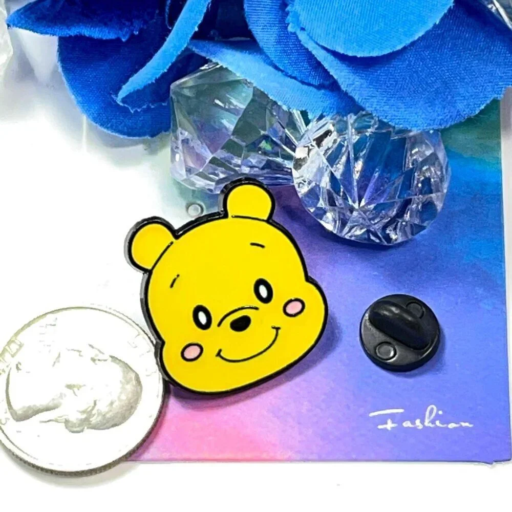 Winnie Pooh Lapel Pin Bear Face Brooch Badge Accessories Jewelry Enamel Pin